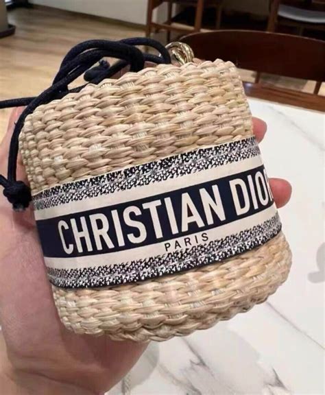 christian dior straw bucket bag|lady Dior bag.